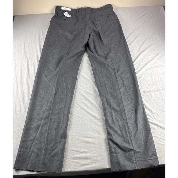 Jos A Bank Joseph Wool Dress Pants Mens 37x35 Gray Pleated Slacks Chinos NEW NWT - Picture 2 of 8
